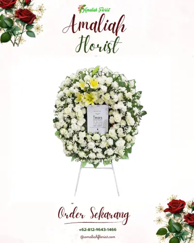 Krans Bunga Duka Cita di Situ Udik