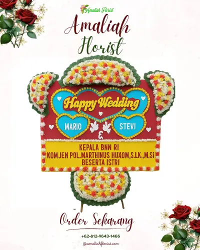 Karangan Papan Bunga Pernikahan di Situ Udik